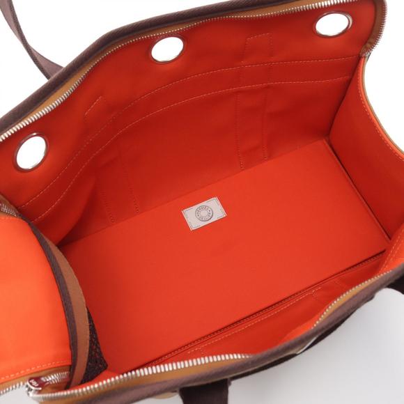 Hermes Dog Carrier Tote Bag Canvas Brown - Picture 3 of 7